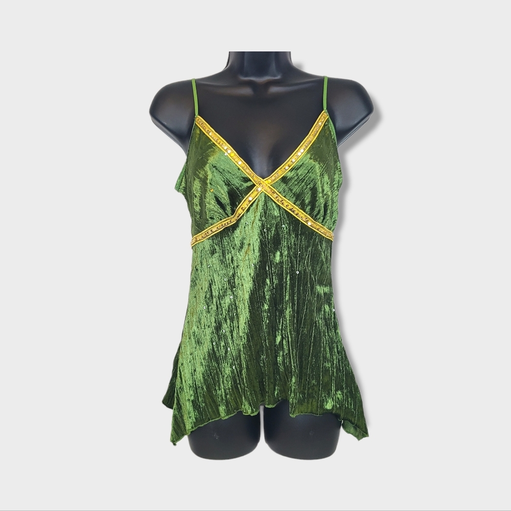 Crushed velvet tank top large